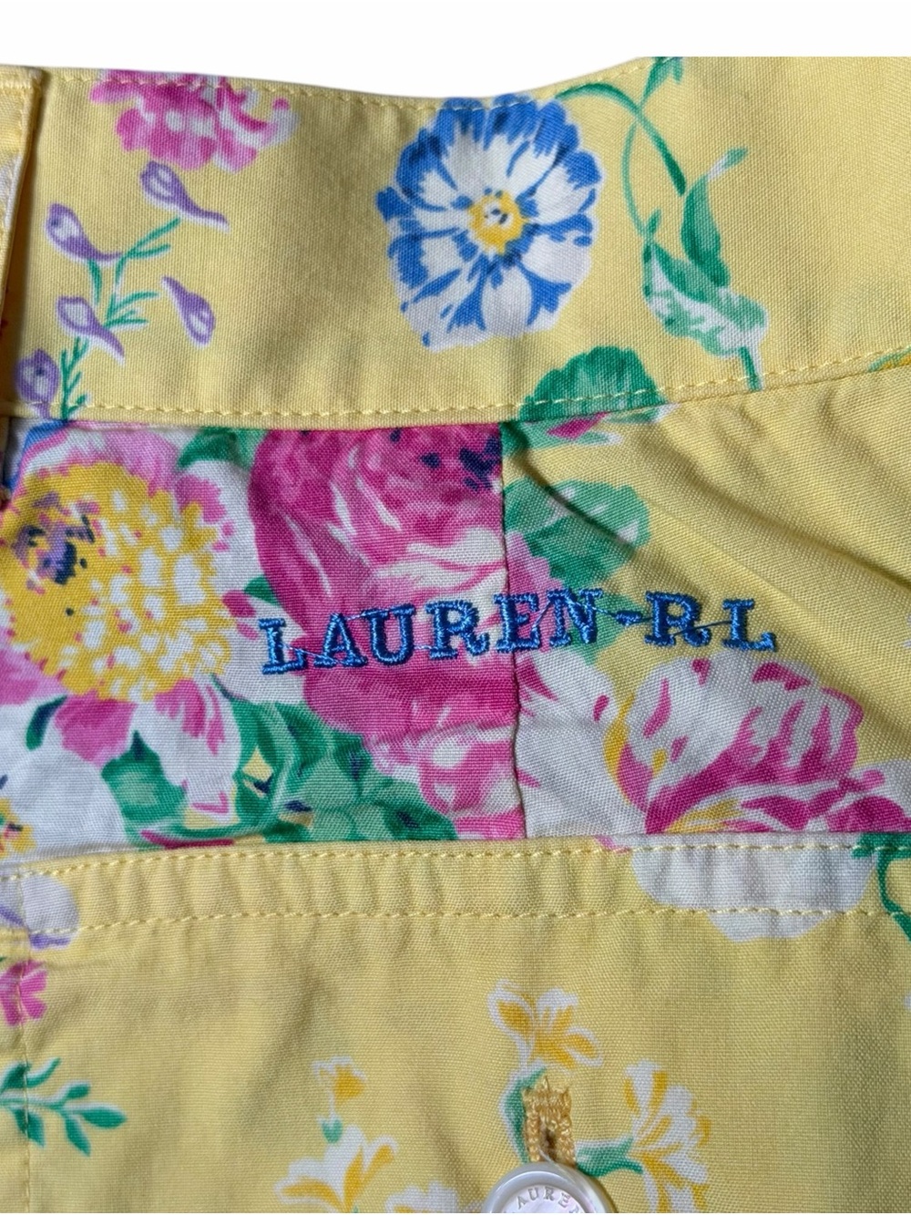 Lauren Ralph Lauren Vintage Yellow Floral Cropped Pants size 8 - Picture 6 of 12